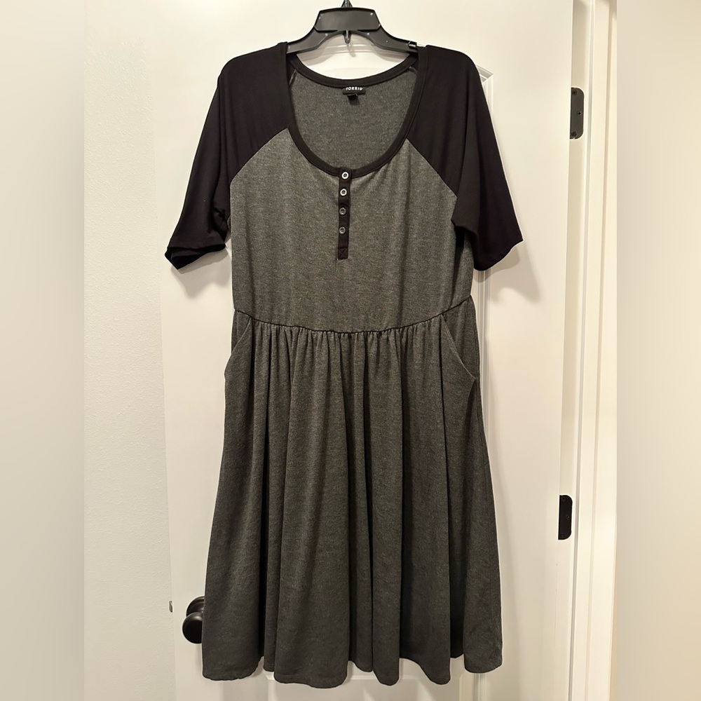 Torrid Black and Gray Women's Dress size 2